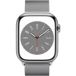 Apple Watch Series 8 (2022) GPS + mobilná sieť 45 mm - Nerezová Strieborná - Milanese loop Sivá