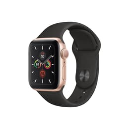 Apple Watch Series 5 (2019) GPS + mobilná sieť 44 mm - Hliníková Zlatá - Sport band Čierna