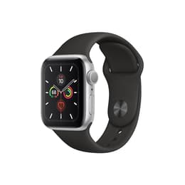 Apple Watch Series 5 (2019) GPS + mobilná sieť 44 mm - Hliníková Strieborná - Sport band Čierna