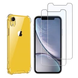 Obal iPhone XR a 2 ochranna obrazovky - TPU - Priehľadná