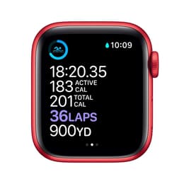 Apple Watch Series 6 (2020) GPS + mobilná sieť 44 mm - Hliníková Červená - Sport band Modrá