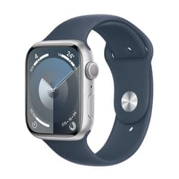 Apple Watch Series 9 (2023) GPS + mobilná sieť 45 mm - Hliníková Strieborná - Sport band Modrá