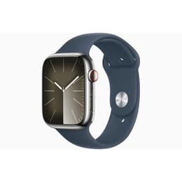 Apple Watch Series 9 (2023) GPS + mobilná sieť 45 mm - Nerezová Strieborná - Sport band Modrá