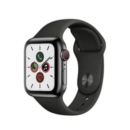 Apple Watch Series 5 (2019) GPS + mobilná sieť 40 mm - Nerezová Vesmírna čierna - Sport band Čierna